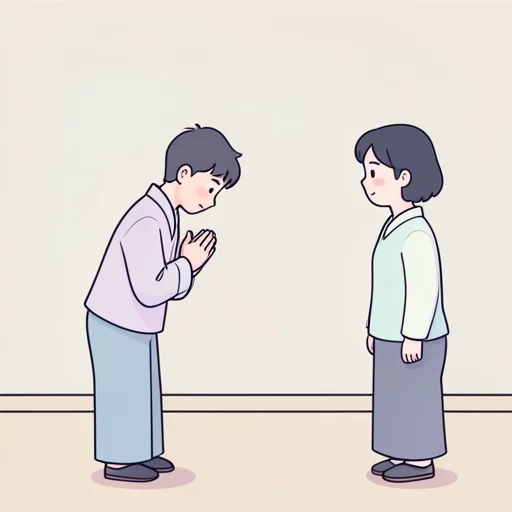 謝る - 그림 사전