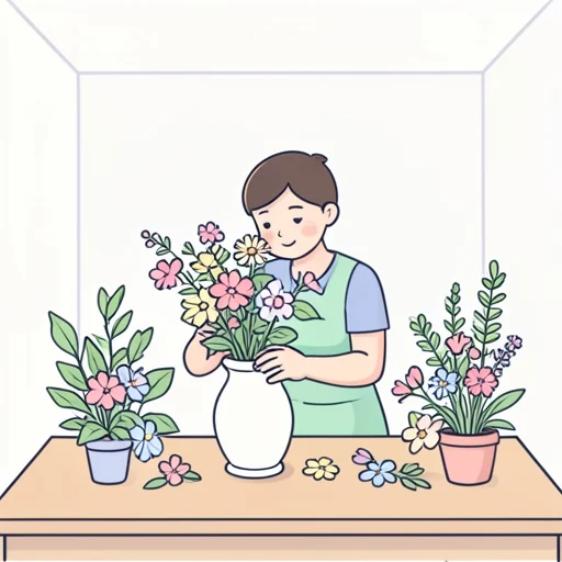 (花を〜) 生ける, 活ける - イラスト辞典