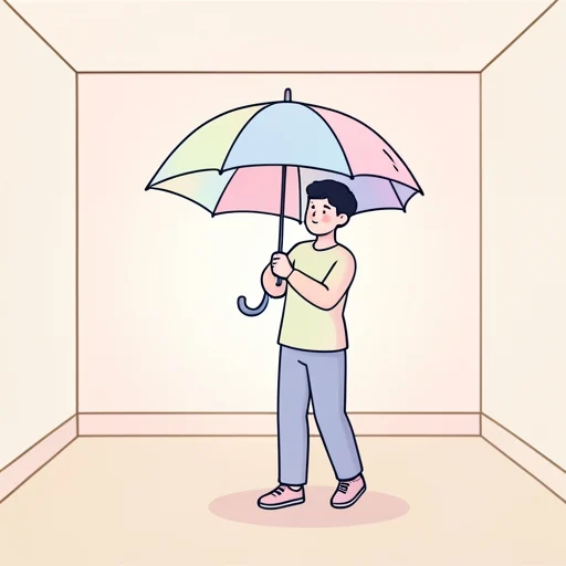 (かさを～) さす - Diccionario ilustrado