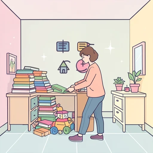 片付ける - 그림 사전