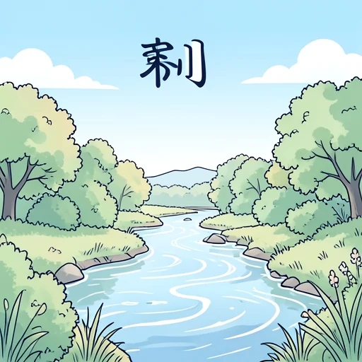 川 - Illustrated Dictionary