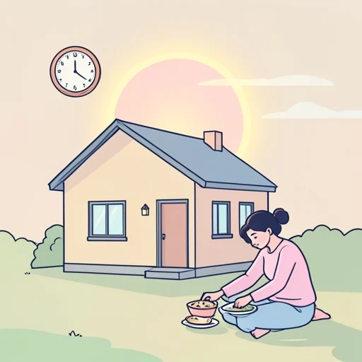 今朝 - Illustrated Dictionary