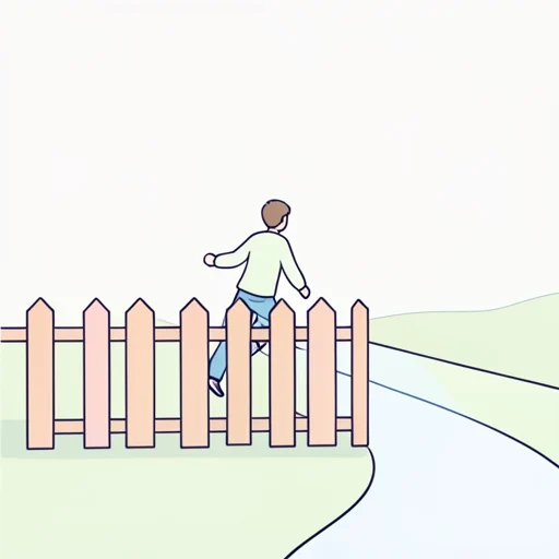 越える - イラスト辞典