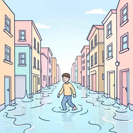洪水 - Illustrated Dictionary