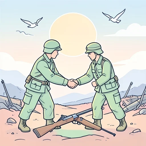 休戦 - Illustrated Dictionary
