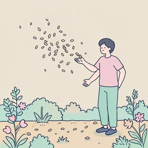 撒く - Diccionario ilustrado
