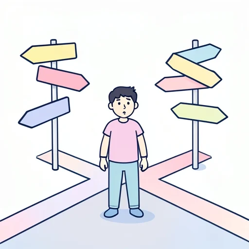 迷う - イラスト辞典