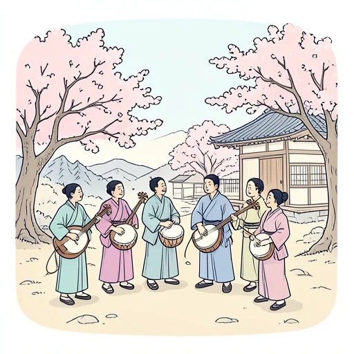 民謡 - イラスト辞典