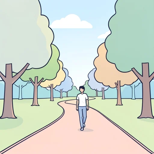 散歩 - 그림 사전