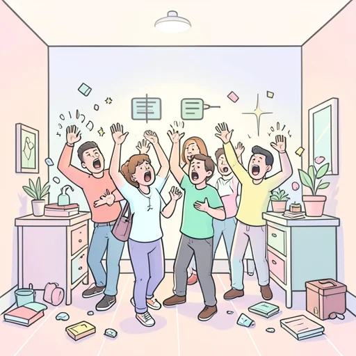 騒ぐ - 그림 사전