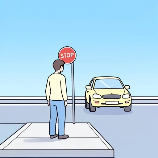 立ち止まる - イラスト辞典