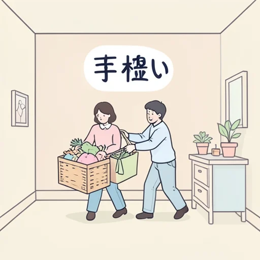 手伝い - Illustrated Dictionary