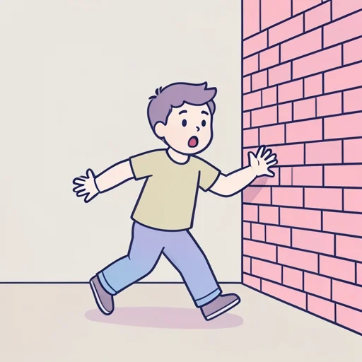 突き当たる - Illustrated Dictionary