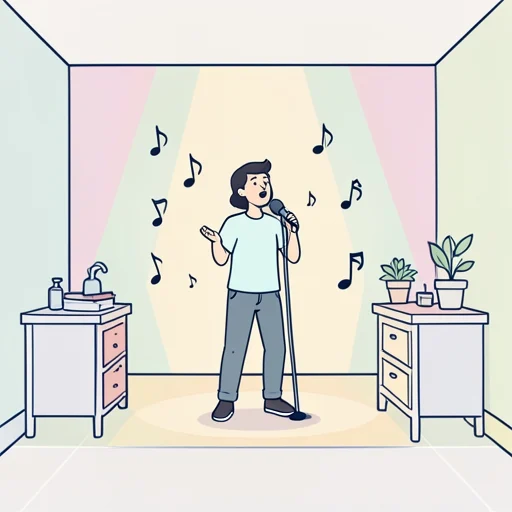 歌います - 그림 사전