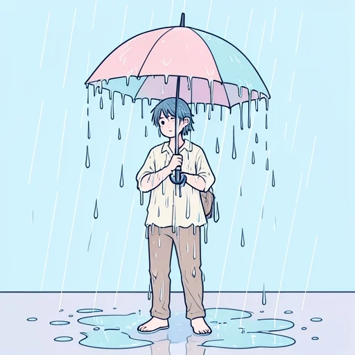 ずぶぬれ - Diccionario ilustrado