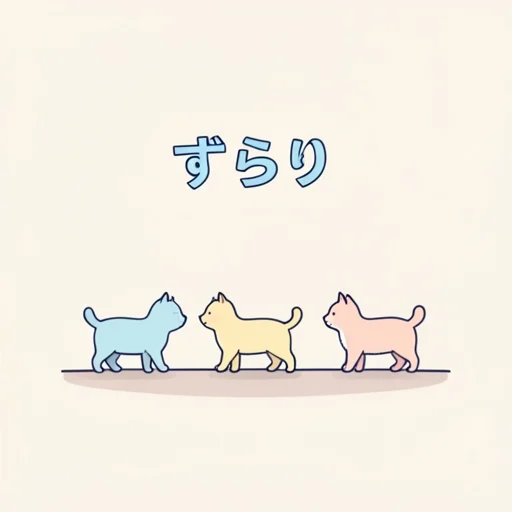 ずらり - Diccionario ilustrado